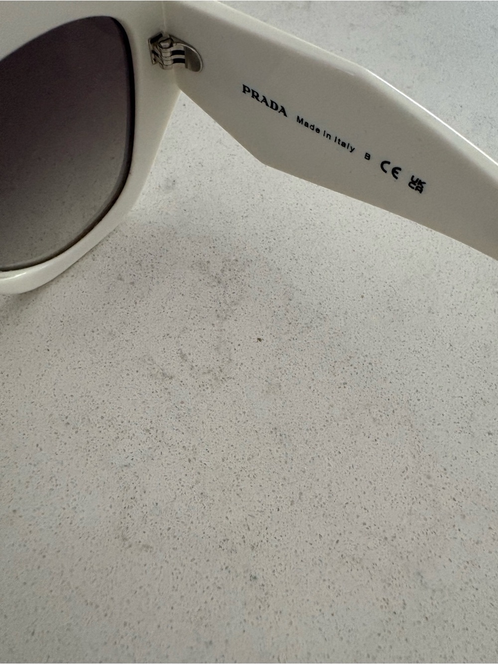 Prada White Cat Eye Sunglasses with Dark Lenses - Picture 3 of 7